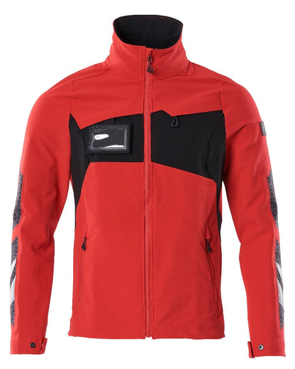 Traffic Red Black Coloured Mascot Workwear Mens Accelerate Lightweight Jacket on white background 