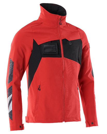 Traffic Red Black Coloured Mascot Workwear Mens Accelerate Lightweight Jacket on white background 