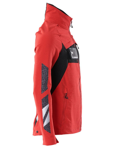 Traffic Red Black Coloured Mascot Workwear Mens Accelerate Lightweight Jacket on white background 