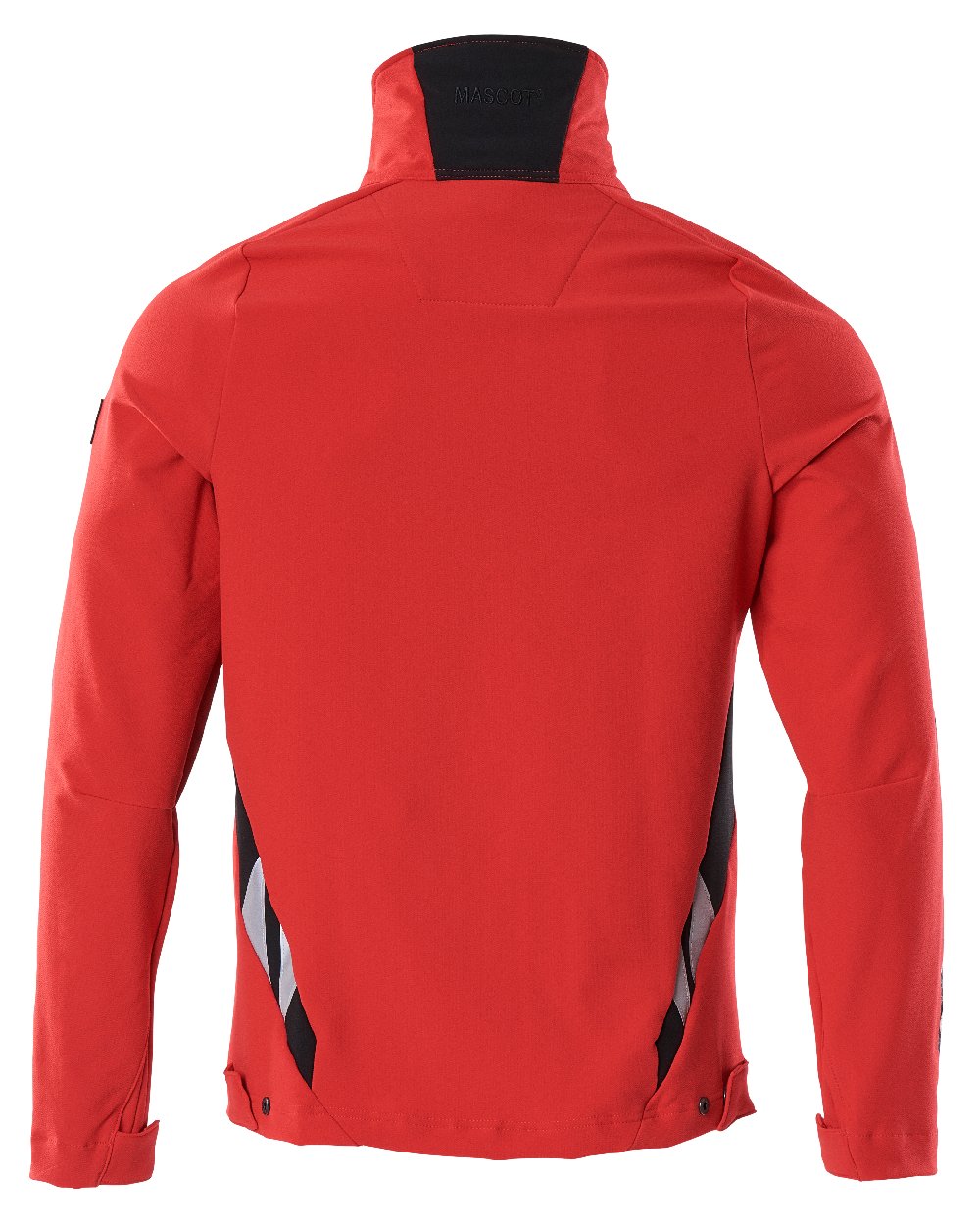 Traffic Red Black Coloured Mascot Workwear Mens Accelerate Lightweight Jacket on white background 