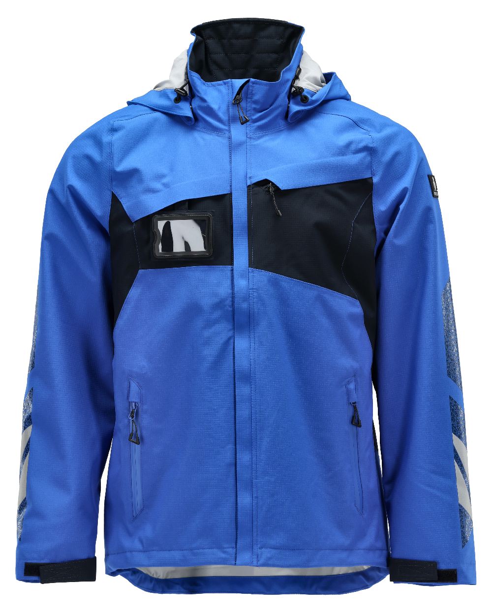 Azure Blue Dark Navy Coloured Mascot Workwear Mens Accelerate Lightweight Outer Shell Jacket on white background 