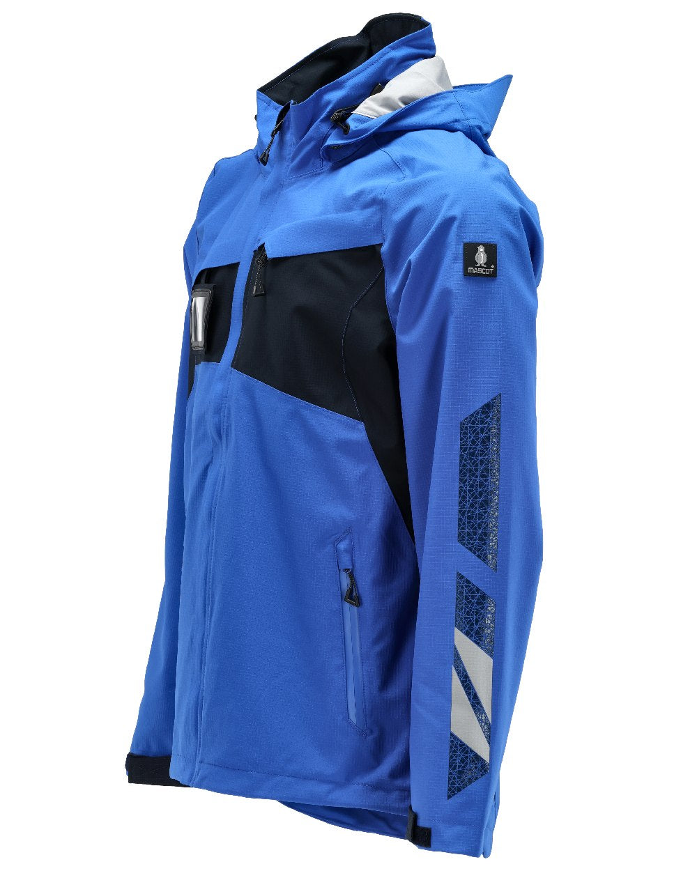 Azure Blue Dark Navy Coloured Mascot Workwear Mens Accelerate Lightweight Outer Shell Jacket on white background 