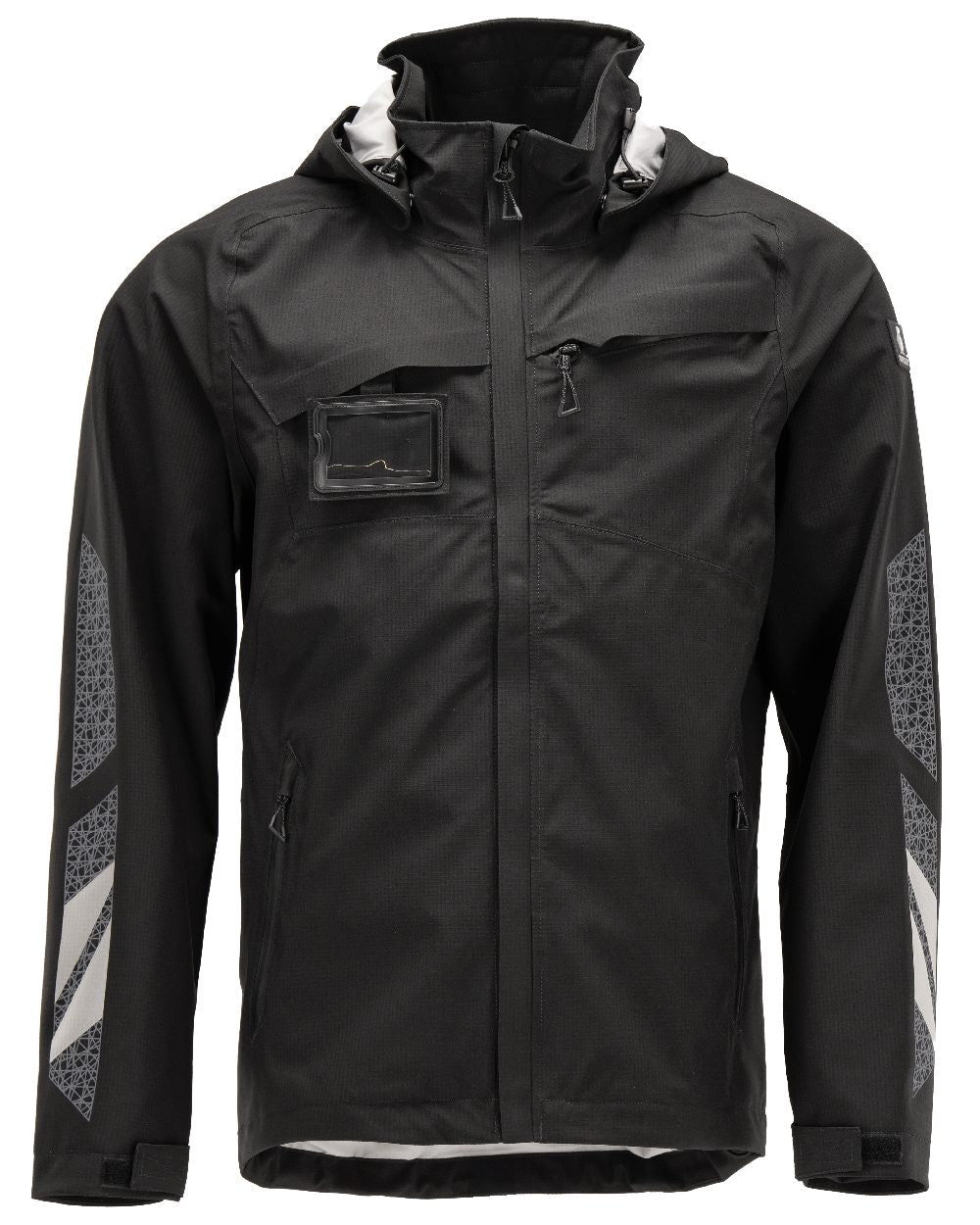 Black Coloured Mascot Workwear Mens Accelerate Lightweight Outer Shell Jacket on white background 