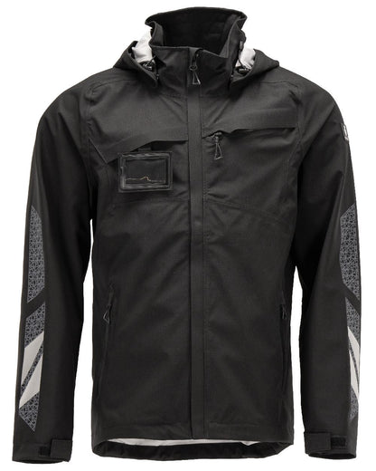 Black Coloured Mascot Workwear Mens Accelerate Lightweight Outer Shell Jacket on white background 