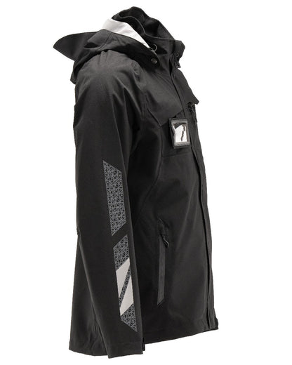 Black Coloured Mascot Workwear Mens Accelerate Lightweight Outer Shell Jacket on white background 