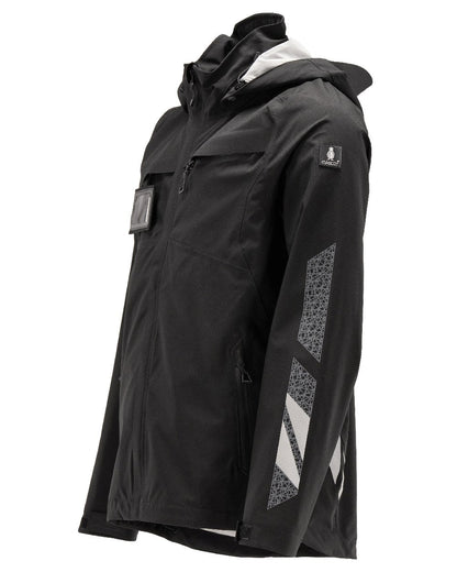 Black Coloured Mascot Workwear Mens Accelerate Lightweight Outer Shell Jacket on white background 