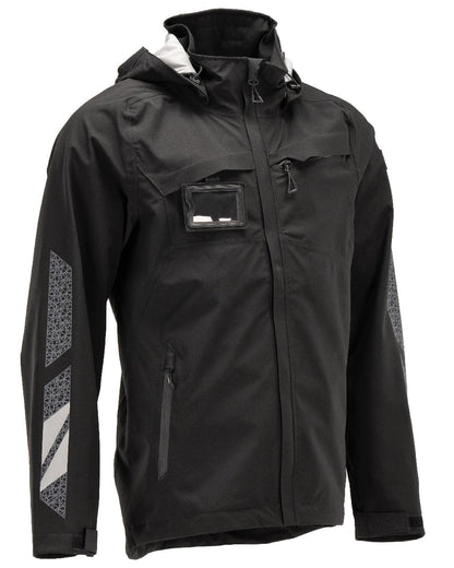 Black Coloured Mascot Workwear Mens Accelerate Lightweight Outer Shell Jacket on white background 