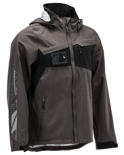 Dark Anthracite Black Coloured Mascot Workwear Mens Accelerate Lightweight Outer Shell Jacket on white background 