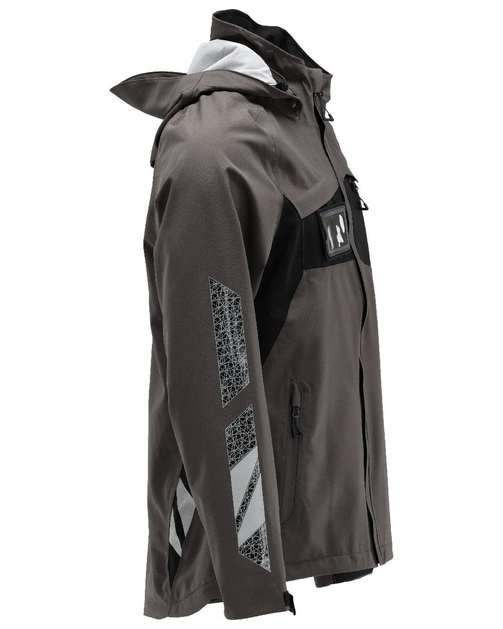 Dark Anthracite Black Coloured Mascot Workwear Mens Accelerate Lightweight Outer Shell Jacket on white background 