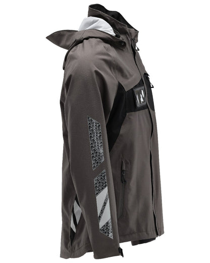 Dark Anthracite Black Coloured Mascot Workwear Mens Accelerate Lightweight Outer Shell Jacket on white background 