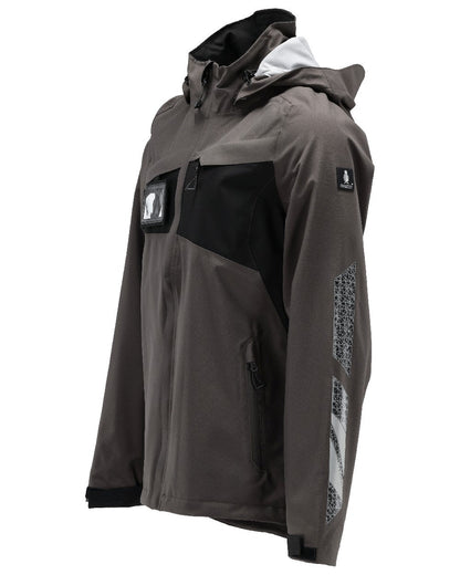 Dark Anthracite Black Coloured Mascot Workwear Mens Accelerate Lightweight Outer Shell Jacket on white background 