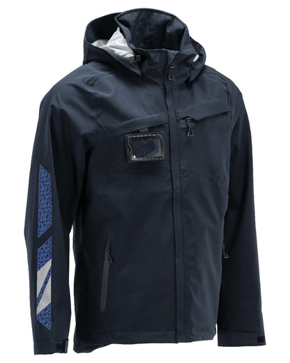 Dark Navy Coloured Mascot Workwear Mens Accelerate Lightweight Outer Shell Jacket on white background 