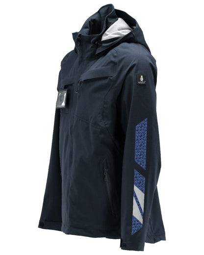 Dark Navy Coloured Mascot Workwear Mens Accelerate Lightweight Outer Shell Jacket on white background 