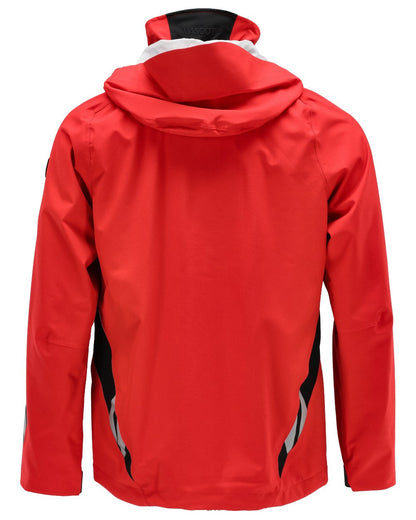 Traffic Red Black Coloured Mascot Workwear Mens Accelerate Lightweight Outer Shell Jacket on white background 