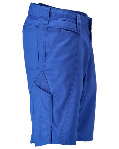 Azure Blue Coloured Mascot Workwear Mens Accelerate Lightweight Shorts on white background 