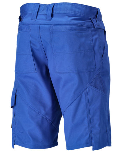 Azure Blue Coloured Mascot Workwear Mens Accelerate Lightweight Shorts on white background 