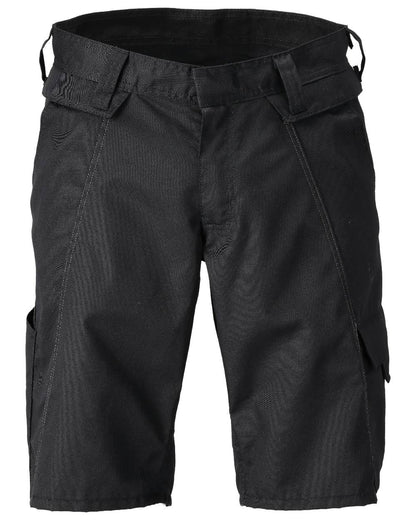 Black Coloured Mascot Workwear Mens Accelerate Lightweight Shorts on white background 