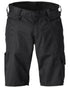 Black Coloured Mascot Workwear Mens Accelerate Lightweight Shorts on white background 