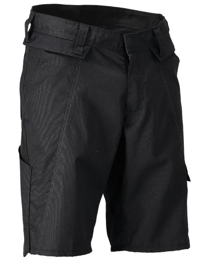Black Coloured Mascot Workwear Mens Accelerate Lightweight Shorts on white background 