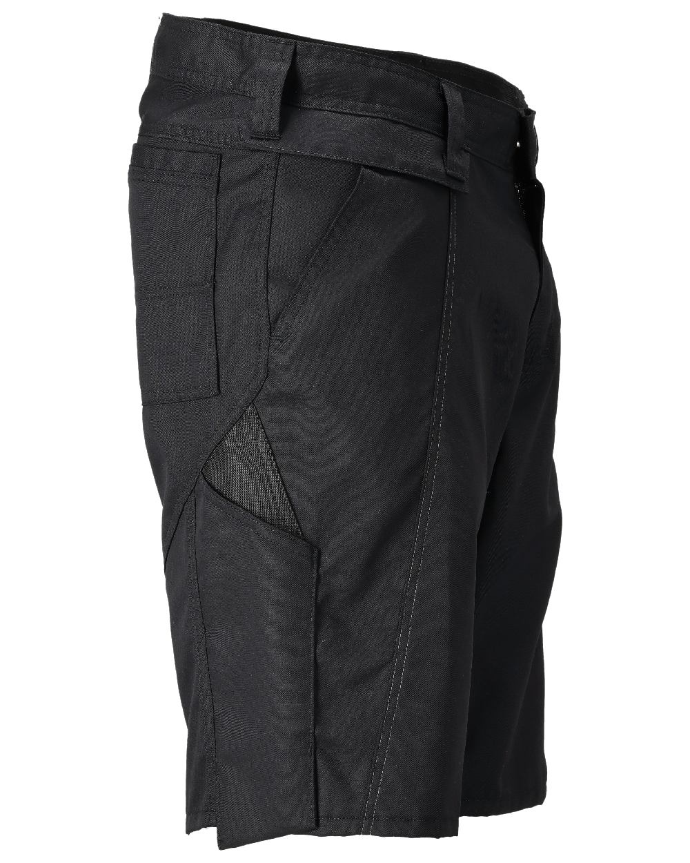 Black Coloured Mascot Workwear Mens Accelerate Lightweight Shorts on white background 