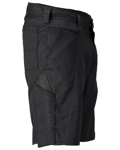 Black Coloured Mascot Workwear Mens Accelerate Lightweight Shorts on white background 