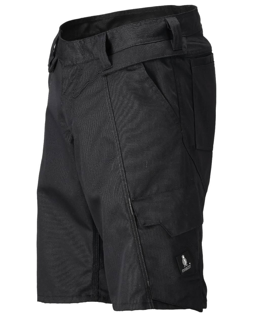 Black Coloured Mascot Workwear Mens Accelerate Lightweight Shorts on white background 