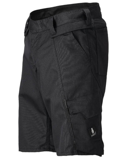 Black Coloured Mascot Workwear Mens Accelerate Lightweight Shorts on white background 