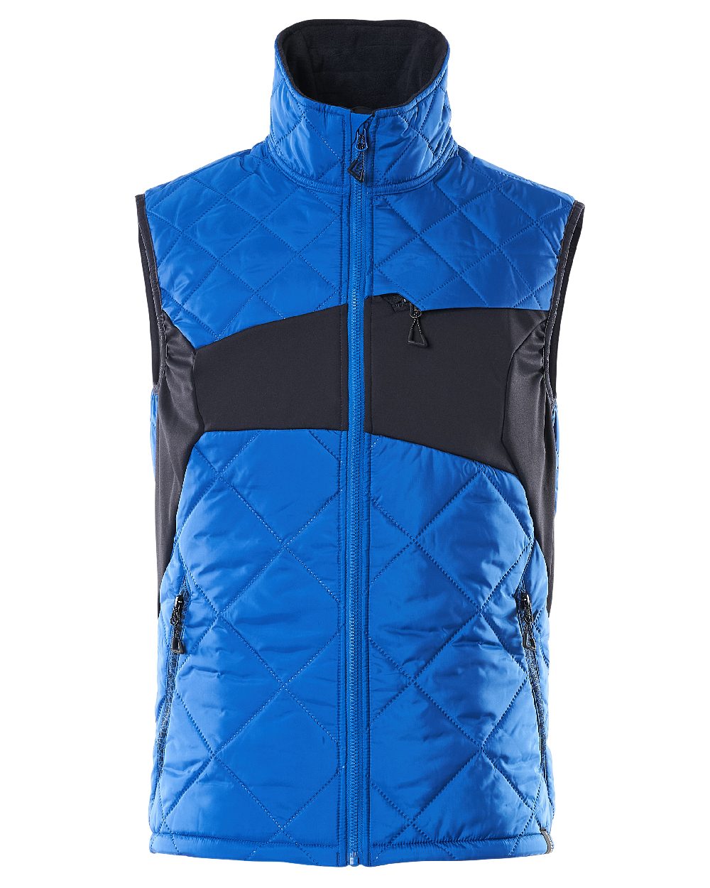 Azure Blue Dark Navy Coloured Mascot Workwear Mens Accelerate Lightweight Thermal Gilet on white background 