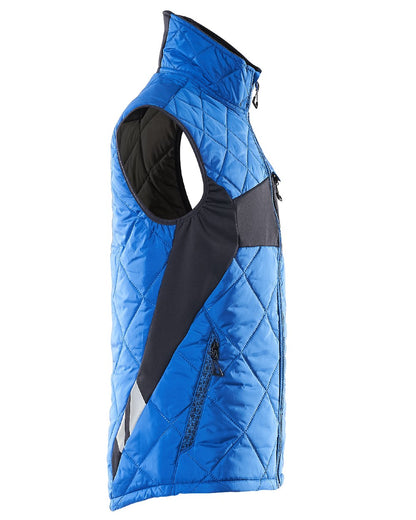 Azure Blue Dark Navy Coloured Mascot Workwear Mens Accelerate Lightweight Thermal Gilet on white background 