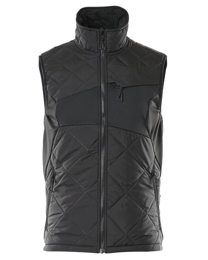 Black Coloured Mascot Workwear Mens Accelerate Lightweight Thermal Gilet on white background 