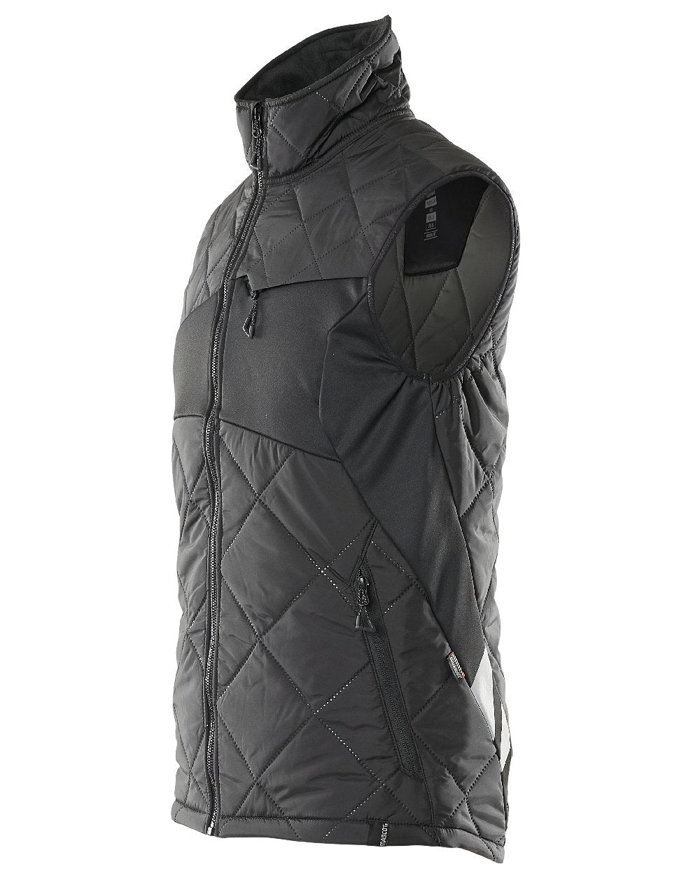 Black Coloured Mascot Workwear Mens Accelerate Lightweight Thermal Gilet on white background 