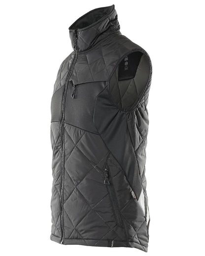 Black Coloured Mascot Workwear Mens Accelerate Lightweight Thermal Gilet on white background 