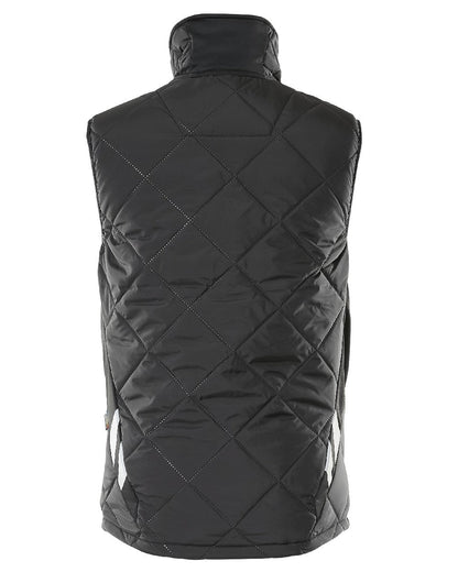 Black Coloured Mascot Workwear Mens Accelerate Lightweight Thermal Gilet on white background 