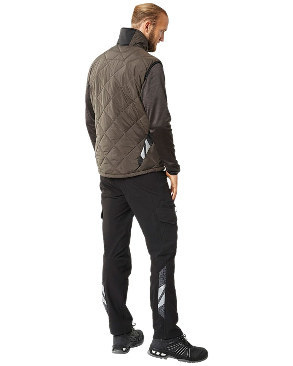 Dark Anthracite Black Coloured Mascot Workwear Mens Accelerate Lightweight Thermal Gilet on white background 