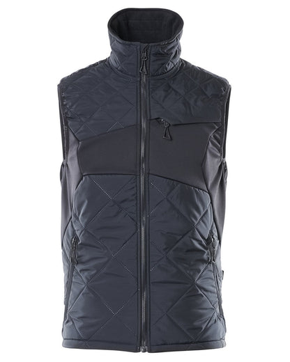 Dark Navy Coloured Mascot Workwear Mens Accelerate Lightweight Thermal Gilet on white background 