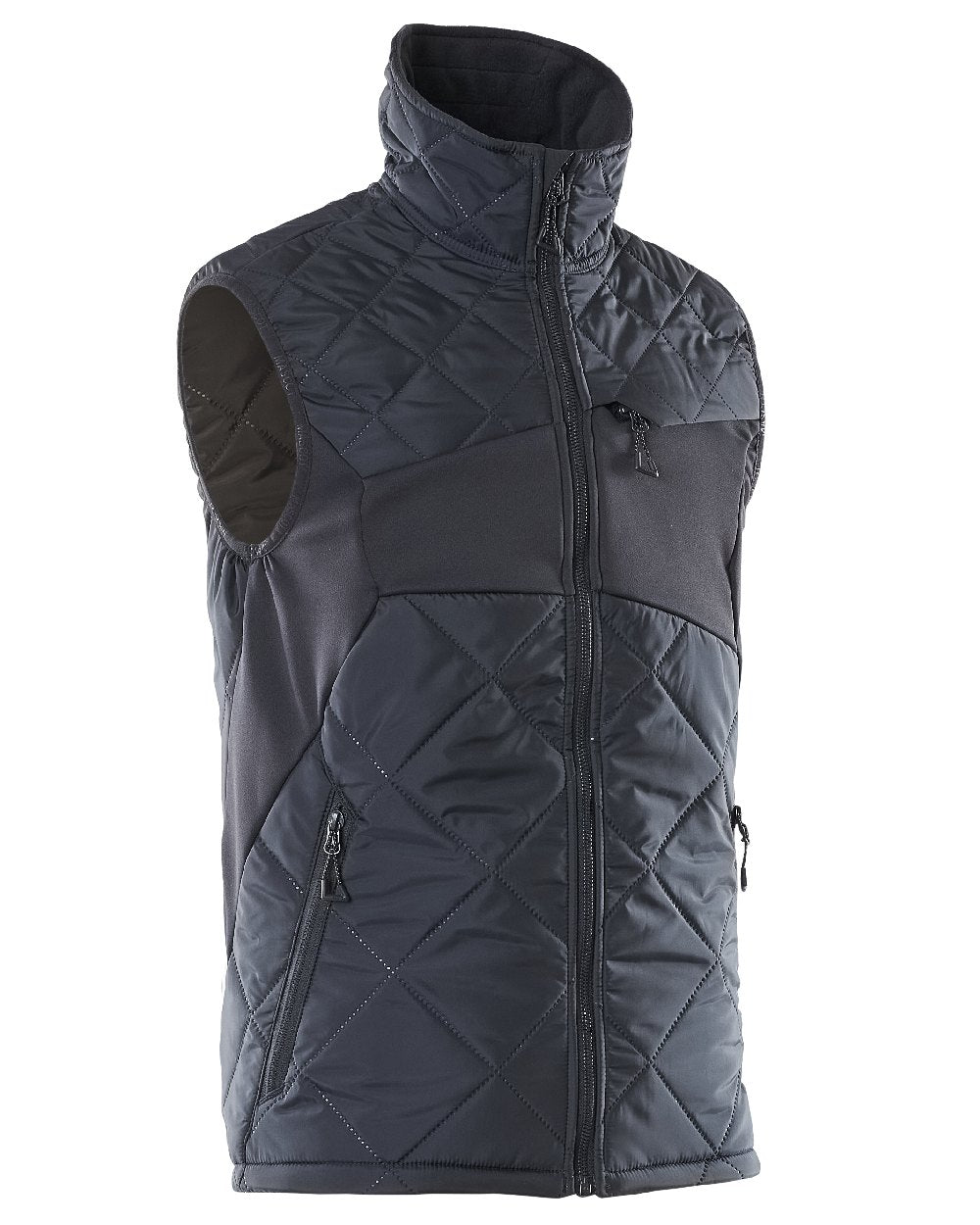 Dark Navy Coloured Mascot Workwear Mens Accelerate Lightweight Thermal Gilet on white background 