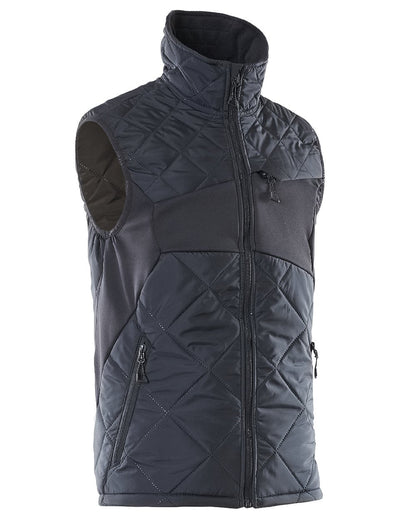 Dark Navy Coloured Mascot Workwear Mens Accelerate Lightweight Thermal Gilet on white background 