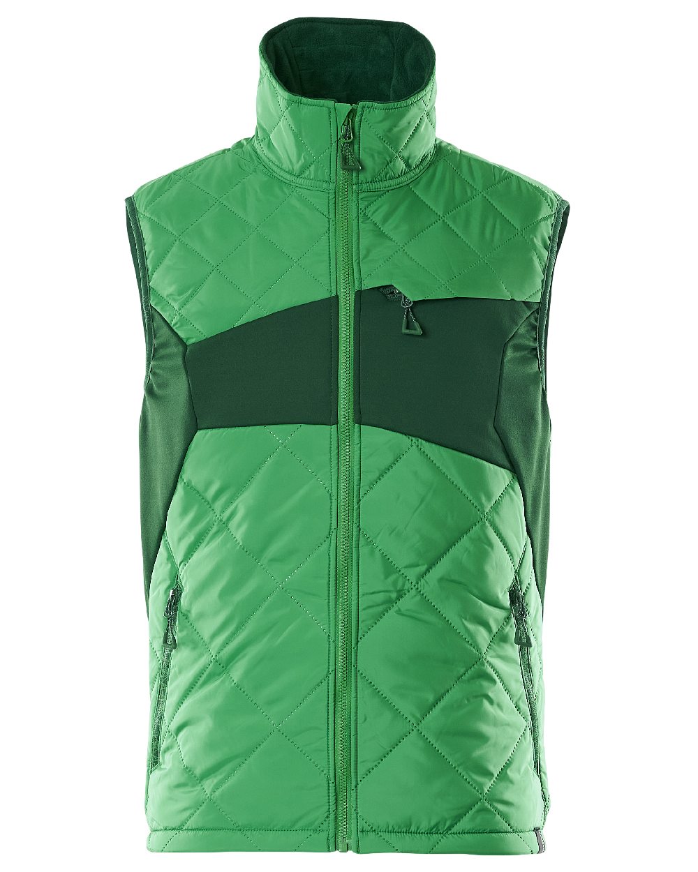 Grass Green Coloured Mascot Workwear Mens Accelerate Lightweight Thermal Gilet on white background 