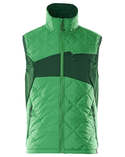 Grass Green Coloured Mascot Workwear Mens Accelerate Lightweight Thermal Gilet on white background 