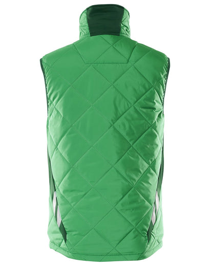 Grass Green Coloured Mascot Workwear Mens Accelerate Lightweight Thermal Gilet on white background 
