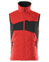 Traffic Red Black Coloured Mascot Workwear Mens Accelerate Lightweight Thermal Gilet on white background 