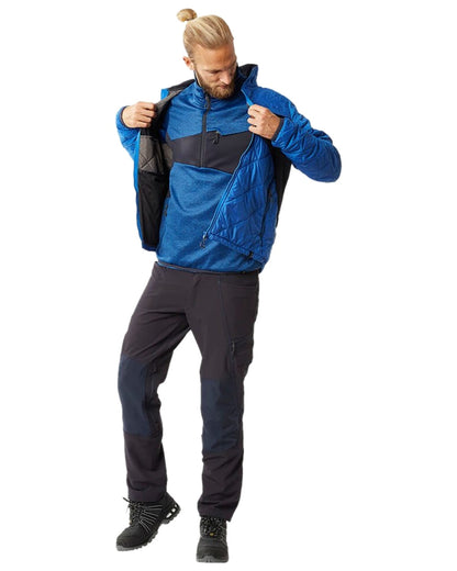 Azure Blue Dark Navy Coloured Mascot Workwear Mens Accelerate Lightweight Thermal Jacket on white background 