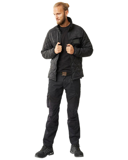 Black Coloured Mascot Workwear Mens Accelerate Lightweight Thermal Jacket on white background 