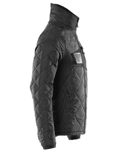Black Coloured Mascot Workwear Mens Accelerate Lightweight Thermal Jacket on white background 