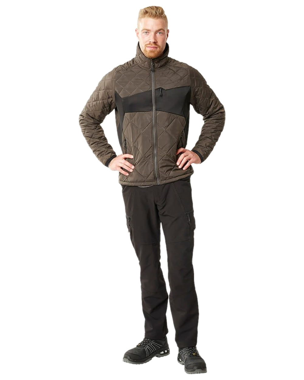 Dark Anthracite Black Coloured Mascot Workwear Mens Accelerate Lightweight Thermal Jacket on white background 