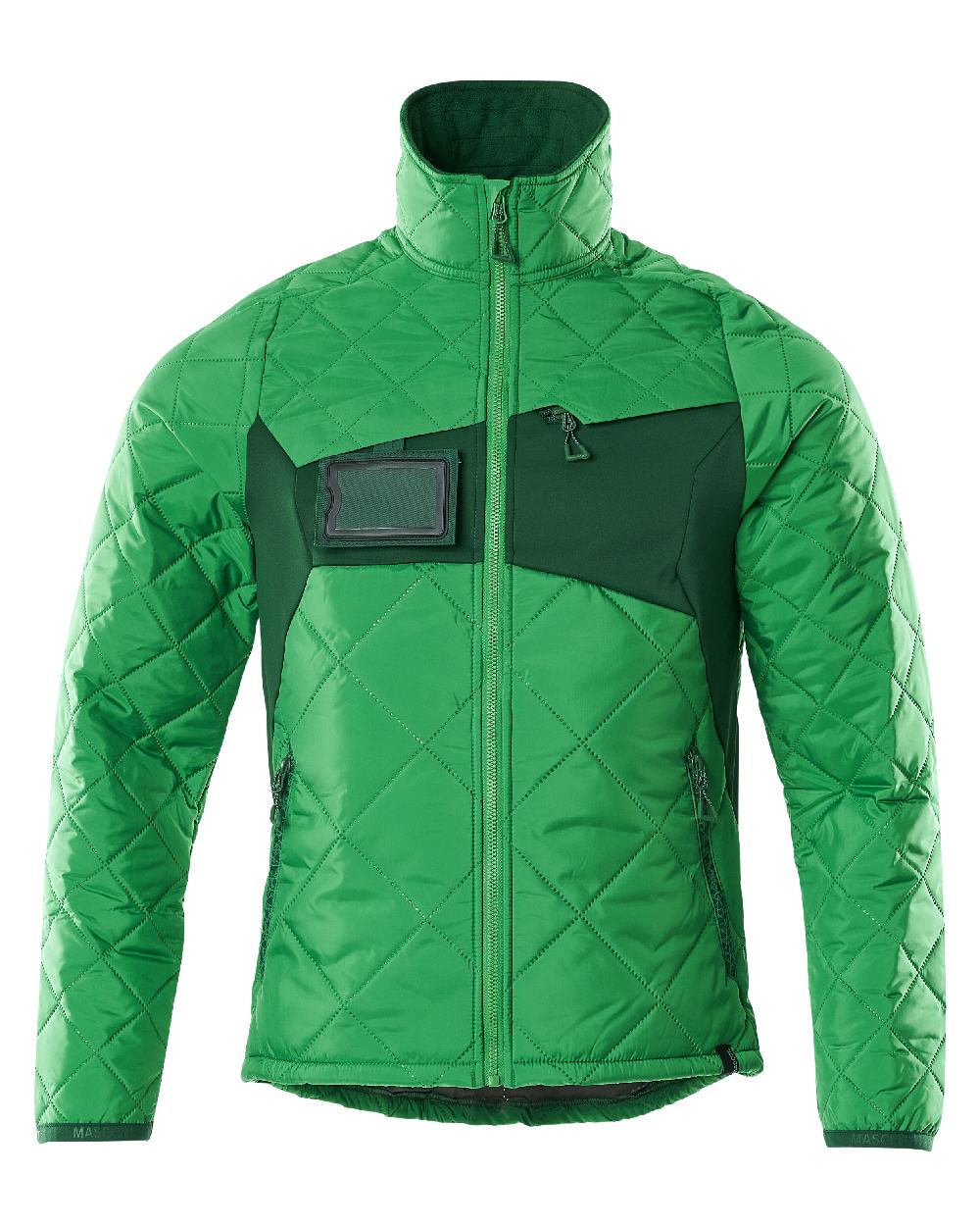Grass Green Coloured Mascot Workwear Mens Accelerate Lightweight Thermal Jacket on white background 