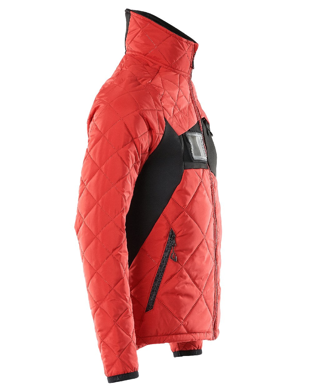 Traffic Red Black Coloured Mascot Workwear Mens Accelerate Lightweight Thermal Jacket on white background 