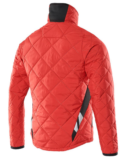 Traffic Red Black Coloured Mascot Workwear Mens Accelerate Lightweight Thermal Jacket on white background 