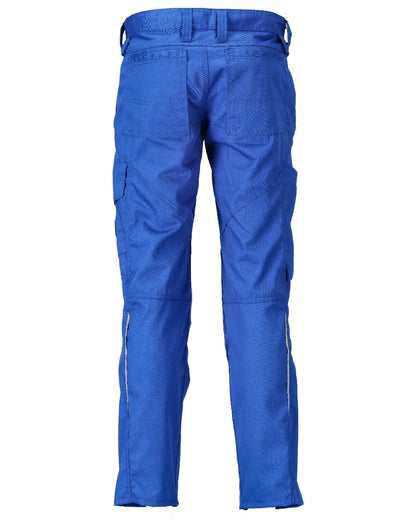 Azure Blue Coloured Mascot Workwear Mens Accelerate Lightweight Trousers With Kneepad Pockets on white background 