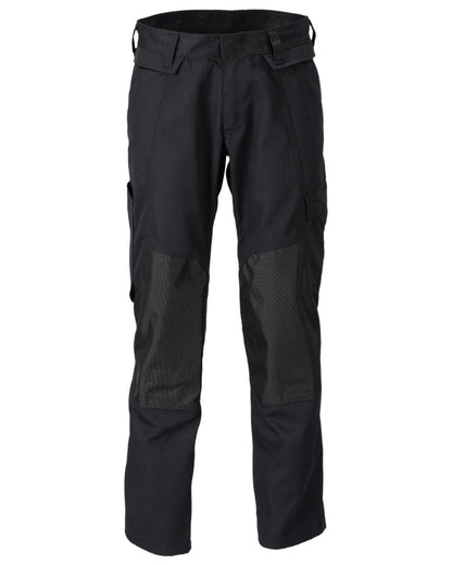 Black Coloured Mascot Workwear Mens Accelerate Lightweight Trousers With Kneepad Pockets on white background 
